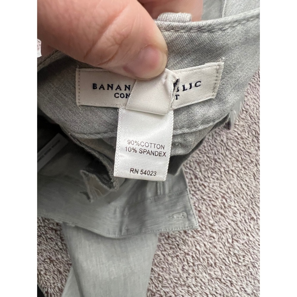 Banana Republic Contoured Fit Dress Pants Womens 12 Gray Stretch Straight Leg - Picture 4 of 13